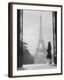 1920s Anonymous Silhouetted Woman Standing in Profile in the Trocadero across the Seine-null-Framed Premium Photographic Print