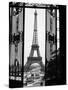 1920s Eiffel Tower Built 1889 Seen from Trocadero Wrought Iron Doors Paris,, France-null-Stretched Canvas