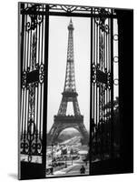 1920s Eiffel Tower Built 1889 Seen from Trocadero Wrought Iron Doors Paris,, France-null-Mounted Photographic Print