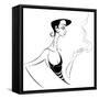 1920s fashion: party girl with drink-Neale Osborne-Framed Stretched Canvas