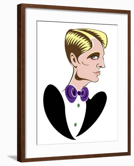 1920s fashion: tuxedo and bow tie-Neale Osborne-Framed Giclee Print