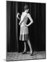 1920s FLAPPER WOMAN POSING HAND ON HIP HOLDING STRING OF PEARLS STRETCHING LEG CHECKING HOSIERY...-Panoramic Images-Mounted Photographic Print