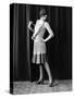 1920s FLAPPER WOMAN POSING HAND ON HIP HOLDING STRING OF PEARLS STRETCHING LEG CHECKING HOSIERY...-Panoramic Images-Stretched Canvas