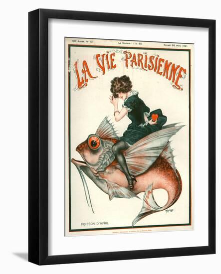 1920s France La Vie Parisienne Magazine Cover-null-Framed Giclee Print