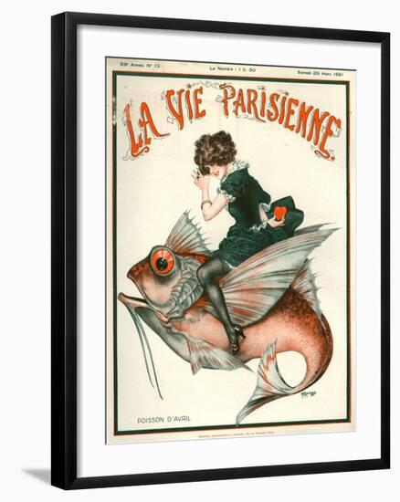 1920s France La Vie Parisienne Magazine Cover-null-Framed Giclee Print