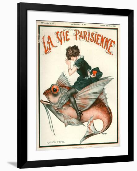 1920s France La Vie Parisienne Magazine Cover-null-Framed Premium Giclee Print