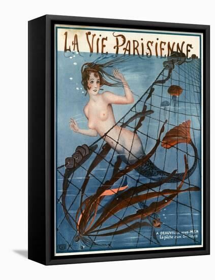 1920s France La Vie Parisienne Magazine Cover-null-Framed Stretched Canvas