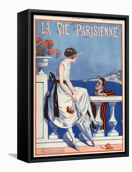 1920s France La Vie Parisienne Magazine Cover-null-Framed Stretched Canvas