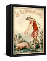 1920s France La Vie Parisienne Magazine Cover-null-Framed Stretched Canvas