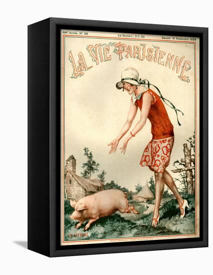 1920s France La Vie Parisienne Magazine Cover-null-Framed Stretched Canvas