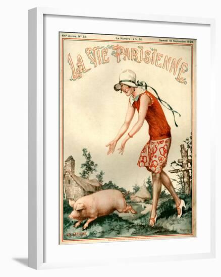 1920s France La Vie Parisienne Magazine Cover-null-Framed Giclee Print