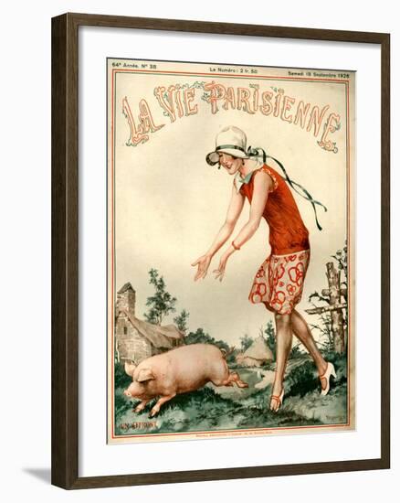 1920s France La Vie Parisienne Magazine Cover-null-Framed Giclee Print