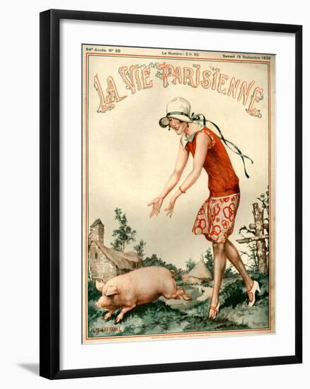 1920s France La Vie Parisienne Magazine Cover-null-Framed Giclee Print