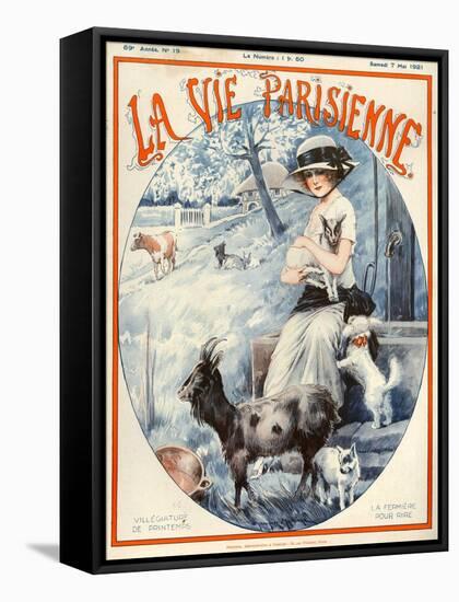 1920s France La Vie Parisienne Magazine Cover-null-Framed Stretched Canvas