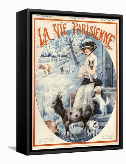 1920s France La Vie Parisienne Magazine Cover-null-Framed Stretched Canvas