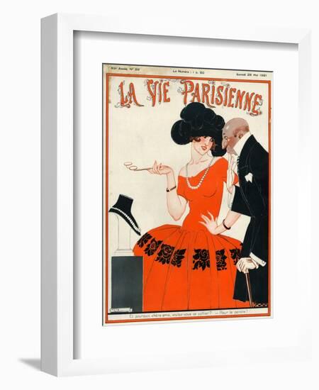 1920s France La Vie Parisienne Magazine Cover-null-Framed Giclee Print