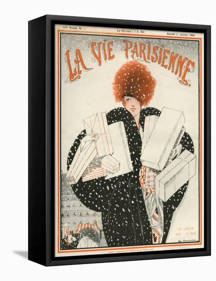 1920s France La Vie Parisienne Magazine Cover-null-Framed Stretched Canvas