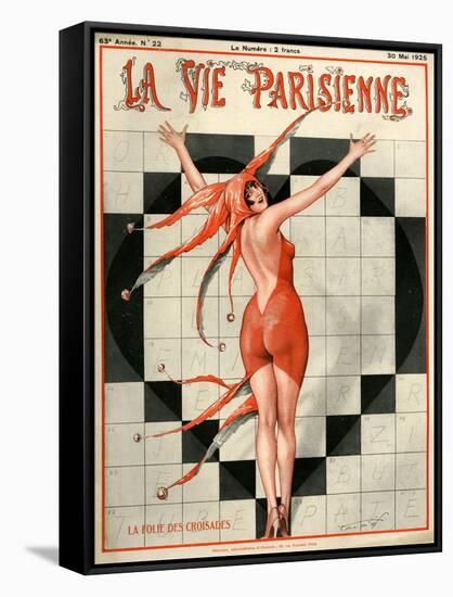 1920s France La Vie Parisienne Magazine Cover-null-Framed Stretched Canvas