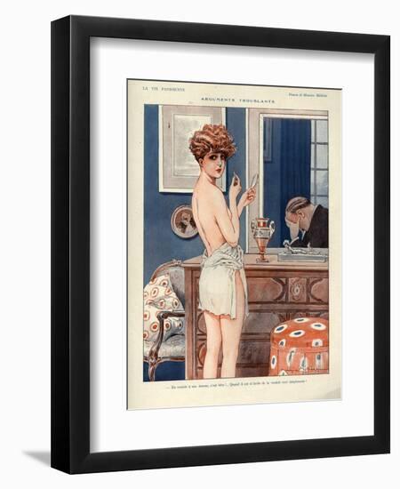 1920s France La Vie Parisienne Magazine Plate - Arguments Troublants-null-Framed Premium Giclee Print