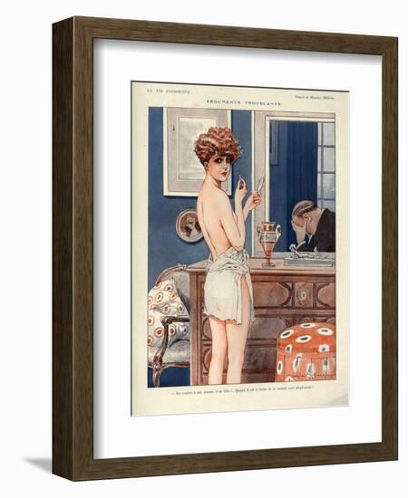 1920s France La Vie Parisienne Magazine Plate - Arguments Troublants-null-Framed Giclee Print