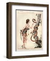 1920s France La Vie Parisienne Magazine Plate - La Revanche D'Eve-null-Framed Giclee Print