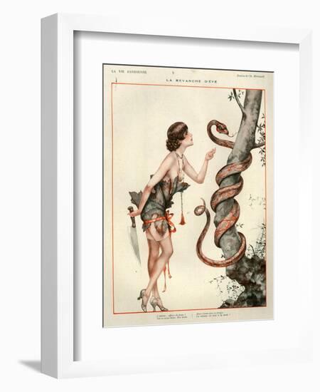 1920s France La Vie Parisienne Magazine Plate - La Revanche D'Eve-null-Framed Giclee Print