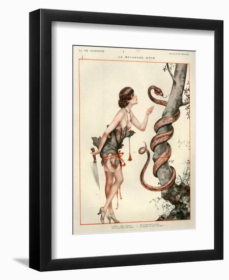 1920s France La Vie Parisienne Magazine Plate - La Revanche D'Eve-null-Framed Premium Giclee Print