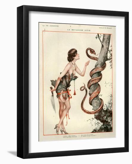 1920s France La Vie Parisienne Magazine Plate - La Revanche D'Eve-null-Framed Giclee Print