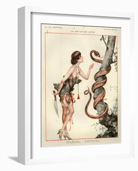 1920s France La Vie Parisienne Magazine Plate - La Revanche D'Eve-null-Framed Giclee Print