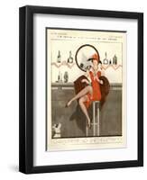 1920s France La Vie Parisienne Magazine Plate-null-Framed Premium Giclee Print