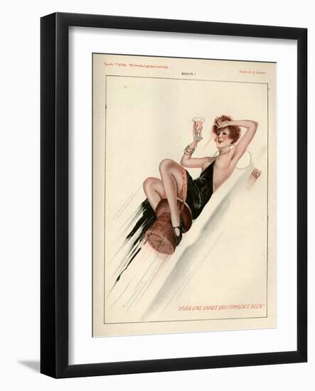 1920s France La Vie Parisienne Magazine Plate-null-Framed Premium Giclee Print