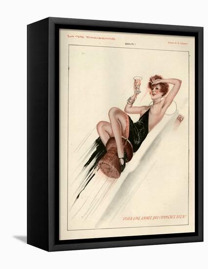 1920s France La Vie Parisienne Magazine Plate-null-Framed Stretched Canvas