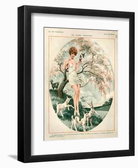 1920s France La Vie Parisienne Magazine Plate-null-Framed Premium Giclee Print