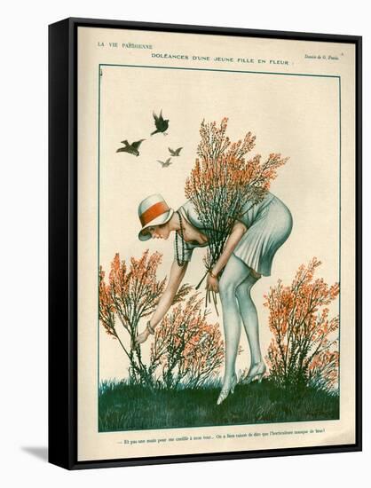 1920s France La Vie Parisienne Magazine Plate-null-Framed Stretched Canvas