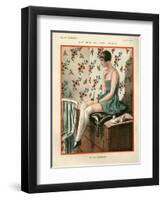 1920s France La Vie Parisienne Magazine Plate-null-Framed Premium Giclee Print