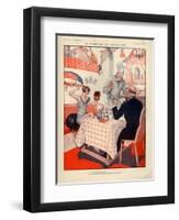 1920s France La Vie Parisienne Magazine Plate-null-Framed Premium Giclee Print