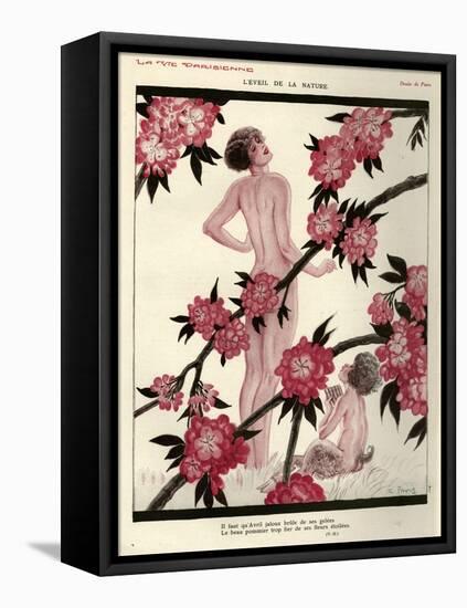 1920s France La Vie Parisienne Magazine Plate-null-Framed Stretched Canvas