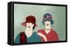 1920s Ladies in Burgundy 2015-Susan Adams-Framed Stretched Canvas