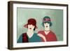 1920s Ladies in Burgundy 2015-Susan Adams-Framed Giclee Print