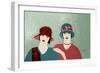 1920s Ladies in Burgundy 2015-Susan Adams-Framed Giclee Print