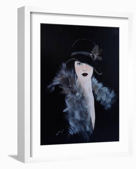 1920s Lady with Feather Boa-Susan Adams-Framed Giclee Print