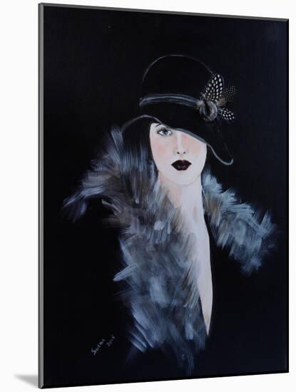 1920s Lady with Feather Boa-Susan Adams-Mounted Giclee Print
