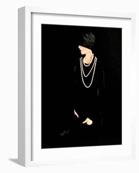 1920s Lady with Pearls-Susan Adams-Framed Giclee Print