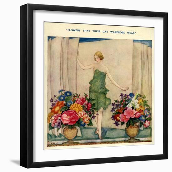 1920s UK Fashion and Flowers Magazine Plate-null-Framed Giclee Print