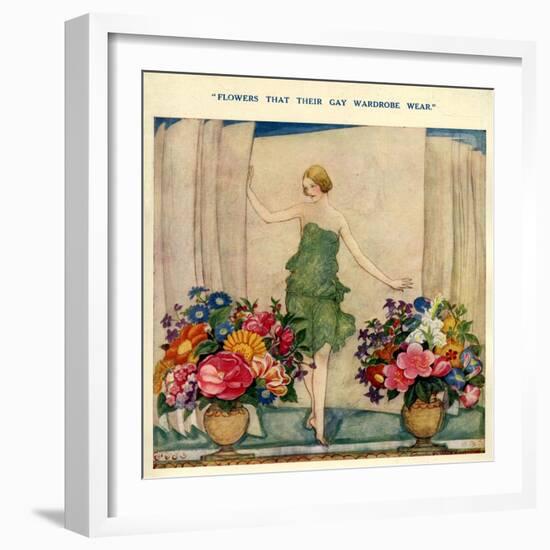 1920s UK Fashion and Flowers Magazine Plate-null-Framed Giclee Print