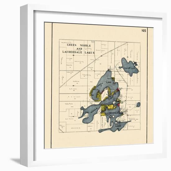 1921, Green Middle and Lauderdale Lakes, Wisconsin, United States-null-Framed Giclee Print