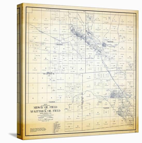 1921, Kern County Midway and McKittrick Oil Fields, California, United States-null-Stretched Canvas