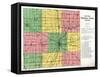 1922, Hamilton County Outline Map, Indiana, United States-null-Framed Stretched Canvas