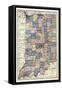 1922, Indiana State Map, Indiana, United States-null-Framed Stretched Canvas