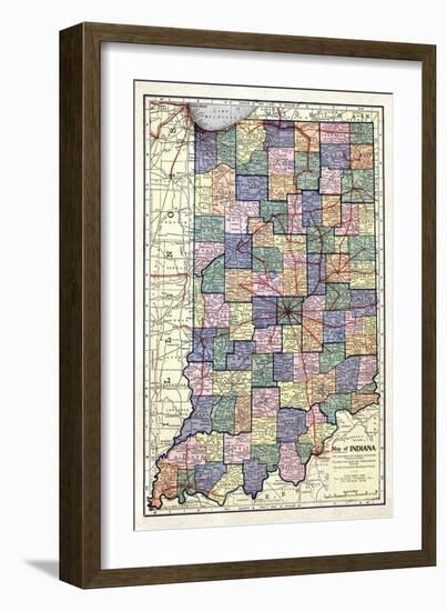 1922, Indiana State Map, Indiana, United States-null-Framed Giclee Print